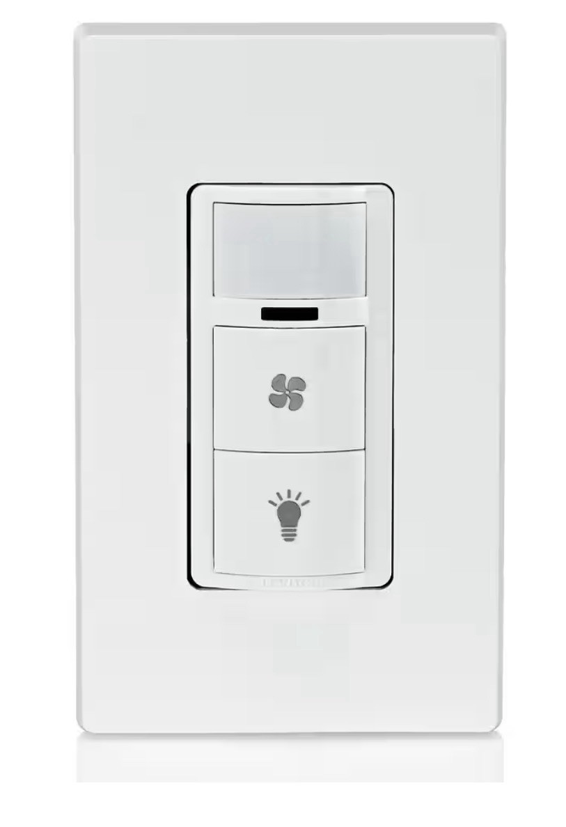 Decora in-Wall Combination Occupancy Sensor with Fan Switch, Auto-On or Manua...