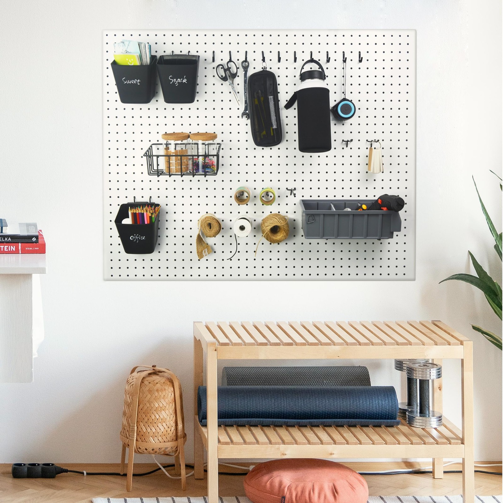 Black Pegboard J Hooks - 80pcs Metal Peg Board Hooks for Hanging, Pegboard Wa...