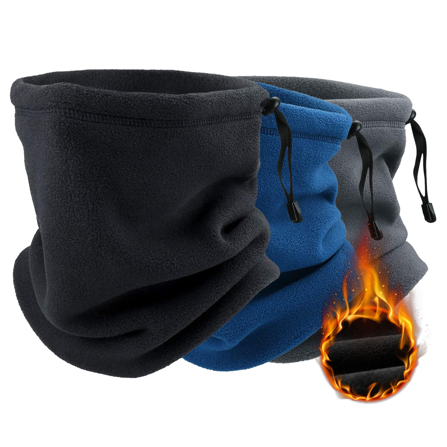 Winter Neck Warmer Gaiter Adjustable Fleece Ski Face Mask Scarf for Men Women