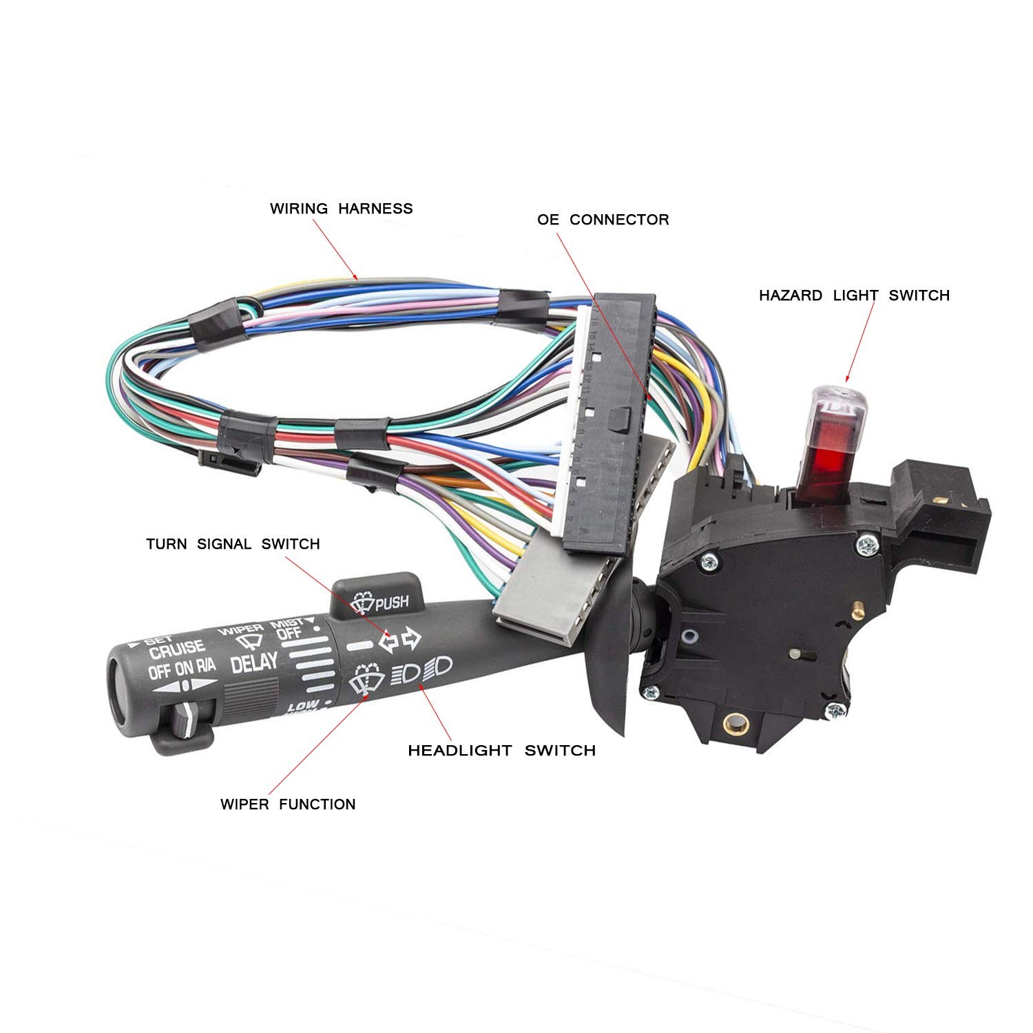 Multi-Function Combination Switch Assembly Replacement for Chevy Tahoe, Blazer,