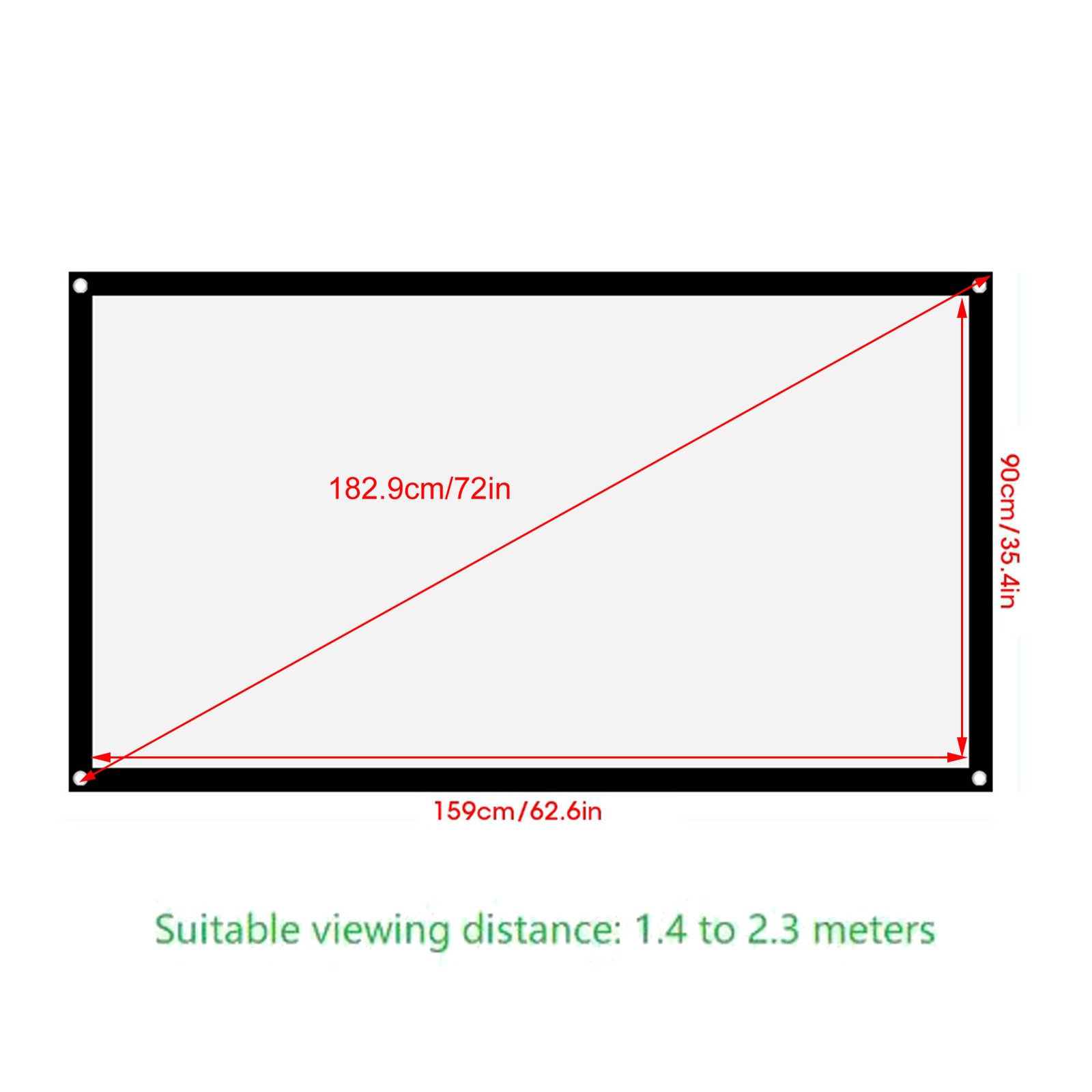 ­16:9 Thicken Non Crease Soft White Polyester Projector Curtain Projection
