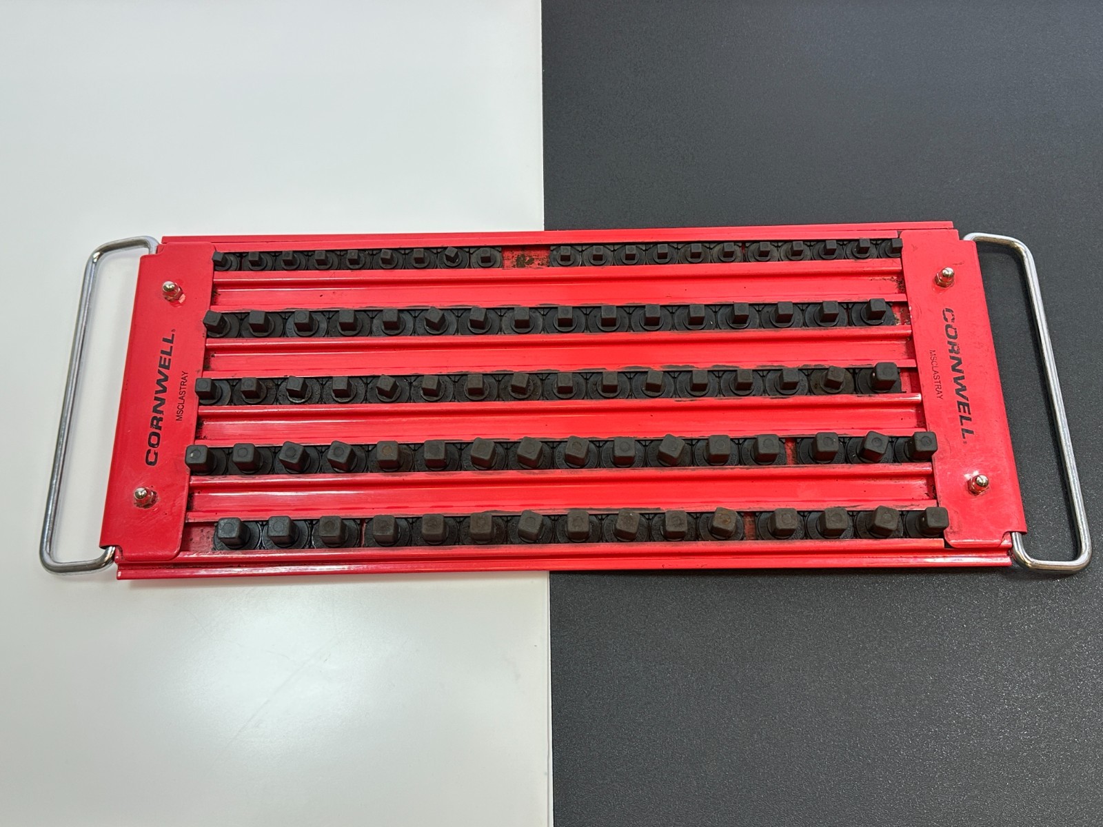 Cornwell Tools MSCLASTRAY (RED) Lock-A-Socket Metal Socket Holder Tray