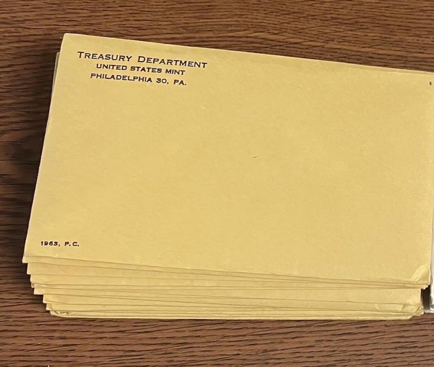 1963 US Mint Set Proof 5 Coin OGP 90% Silver Sealed Envelope 12x Available