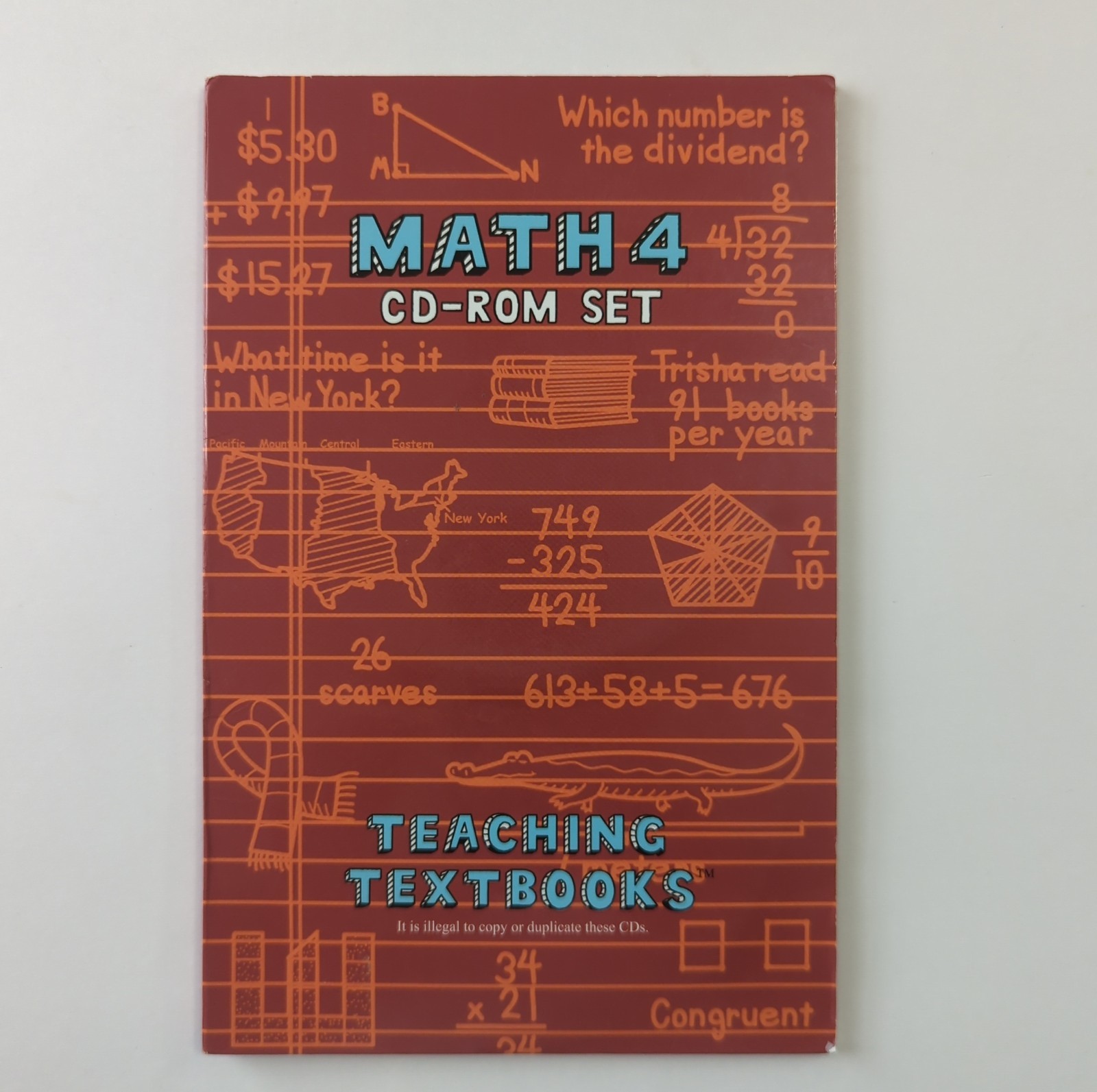 Teaching Textbooks Math 4 Workbook, CD-ROM Set 4 Discs & Answer Booklet - Read!
