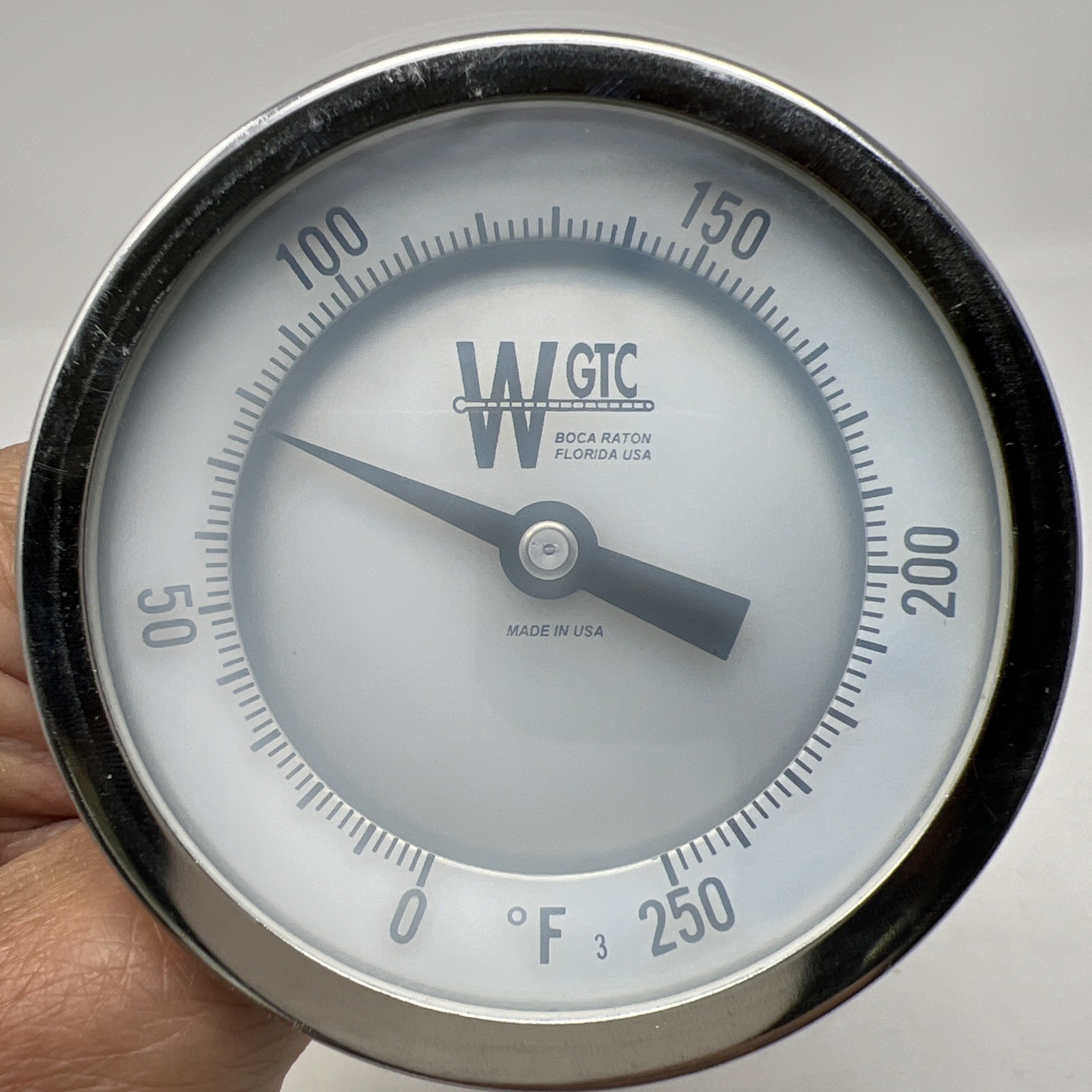 NWOB WGTC 3.25” Stem Stainless Steel Screw In Thermometer Cloudy Lens 0-250F