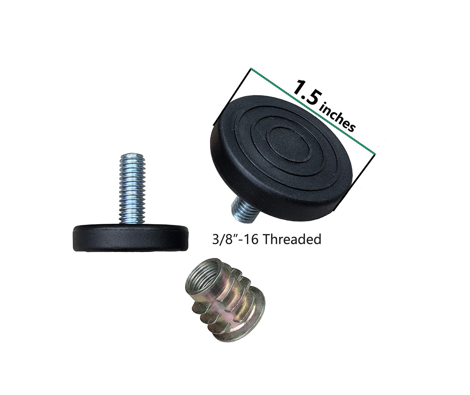 SINGTAN Furniture Levelers with Screw-in Nuts-4 Pack| Furniture Feet | Heavy ...