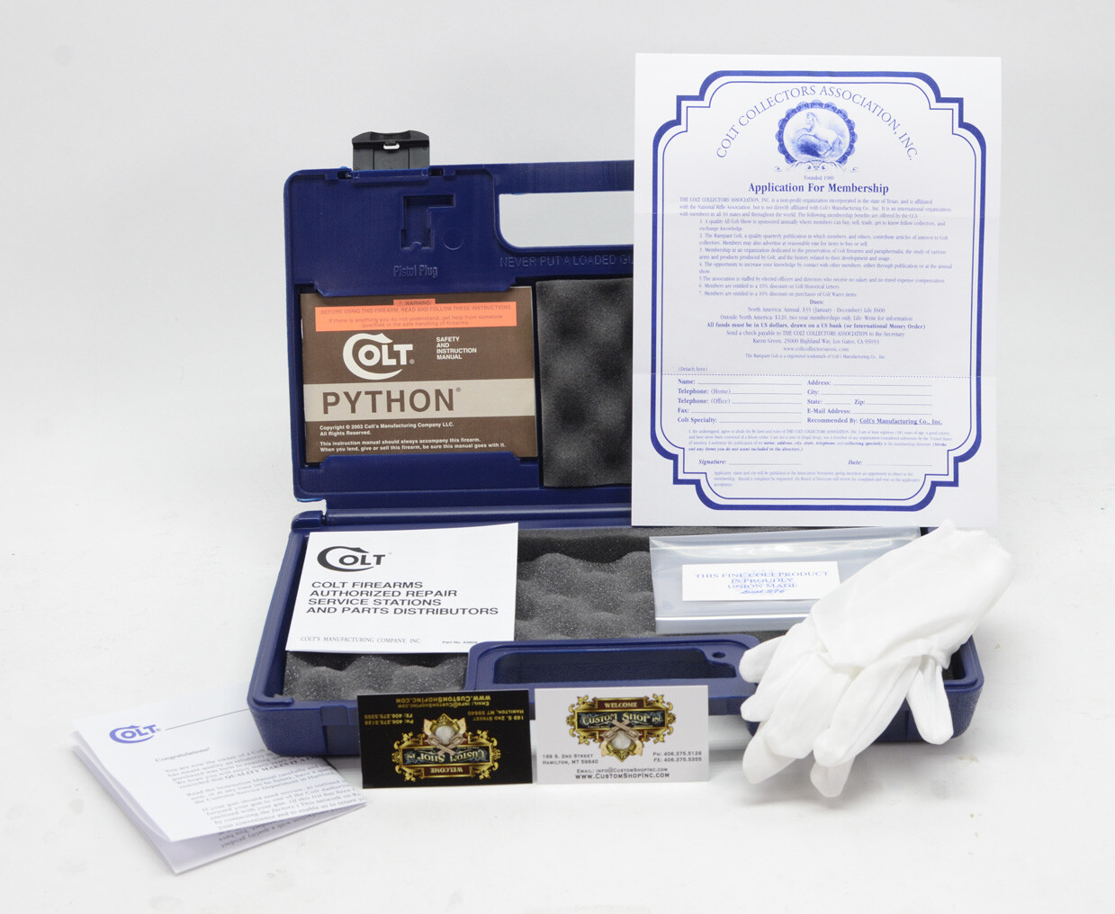 Colt Python Box, OEM Case 2003 Manual, And More!