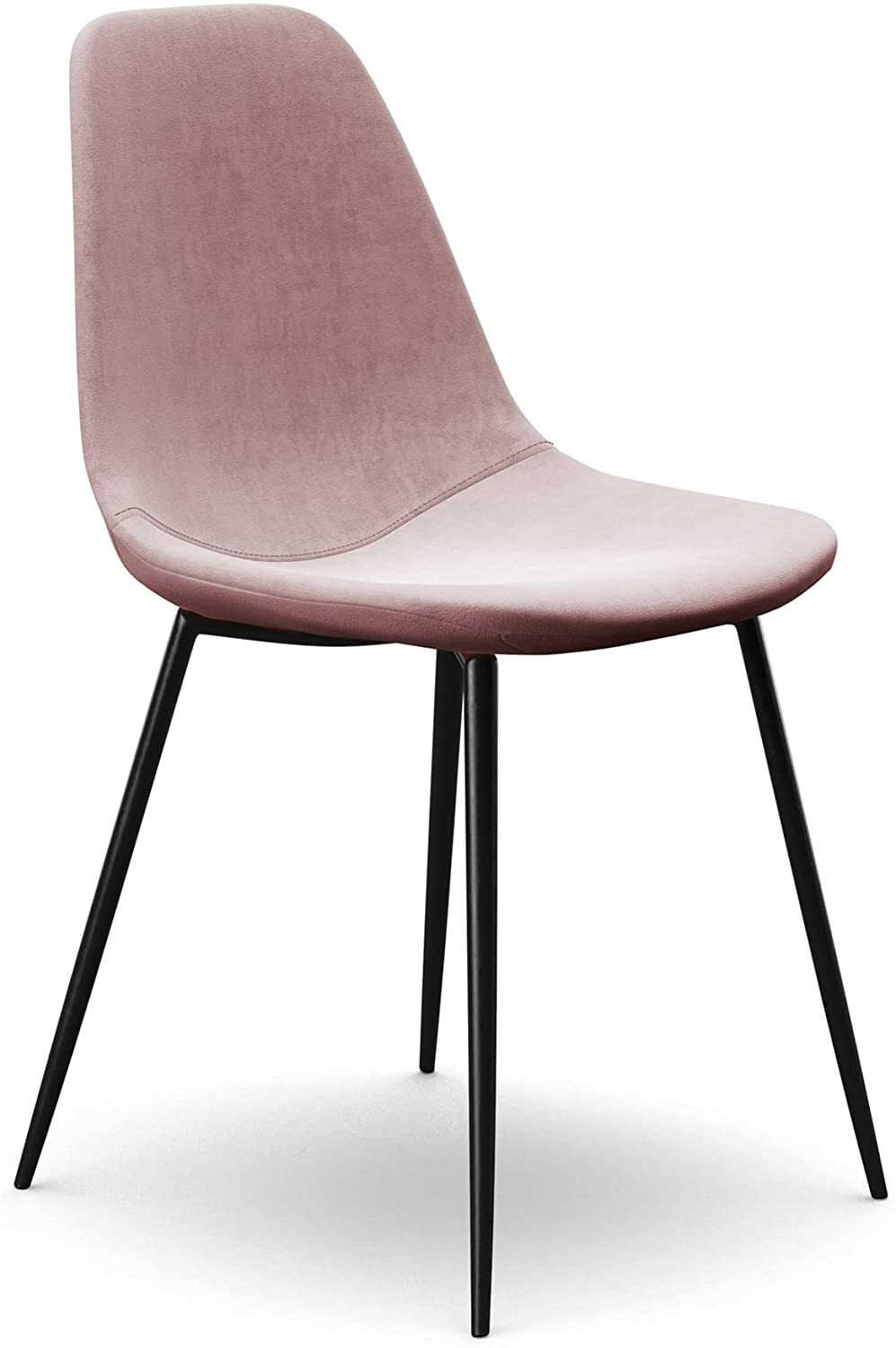 DEFECT Sigfred Velvet Side Chair 2x Blush Pink Velvet Upholstery $350 OS40