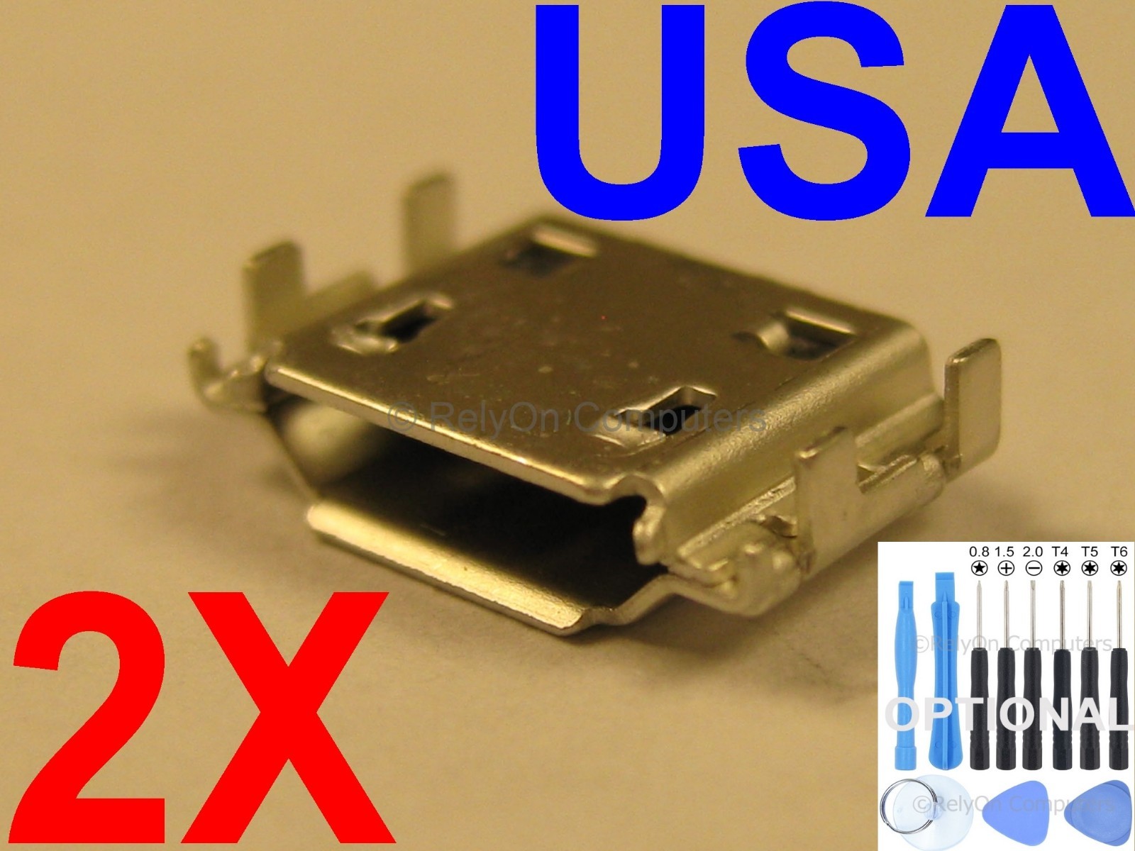 2X Lot Micro USB Charging Port Charger For Samsung Captivate Glide SGH-i927 USA