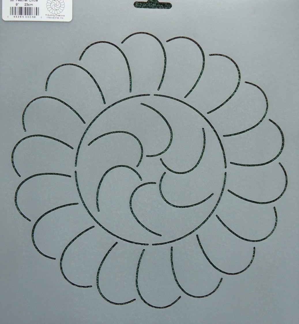 Stencil Quilting Feather Circle 9" 23cm quilt embroidery crafts 68 QC template