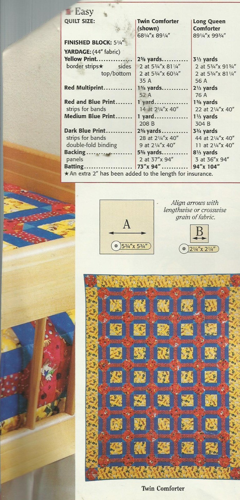A0320 EZ DUZZIT KIDS QUILT PATTERN/INSTRUCTIONS