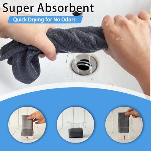 75 Pack Microfiber Cleaning Cloth Roll,Reusable Tear Away Microfiber Grey