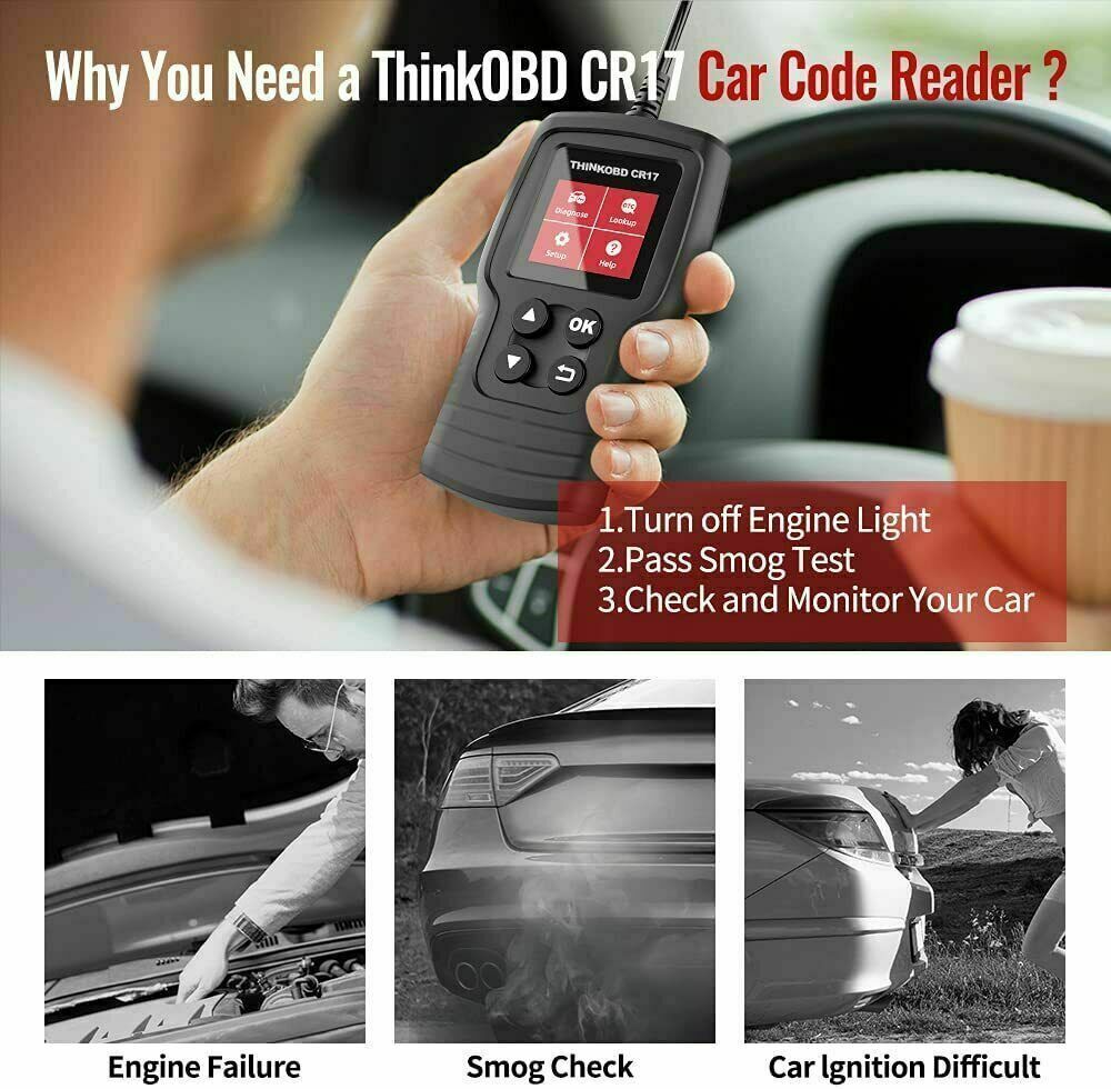 Thinkcar CR17 OBD2 Automotive Diagnostic Tool Engine Fault Code Check Scanner