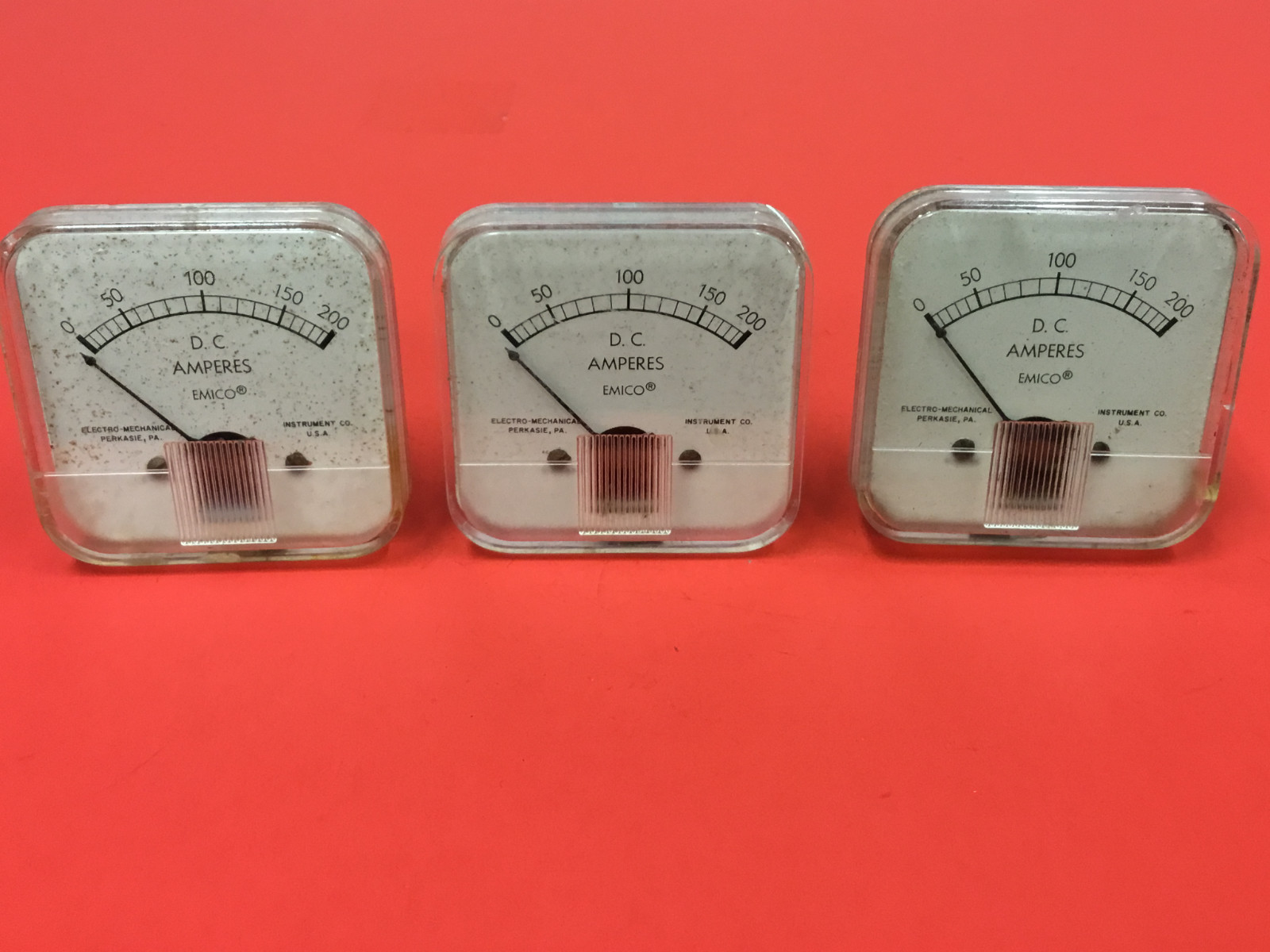 Electro-Mechanical - 0-200 D.C. Amperes - Panel Meter - LOT OF (3)