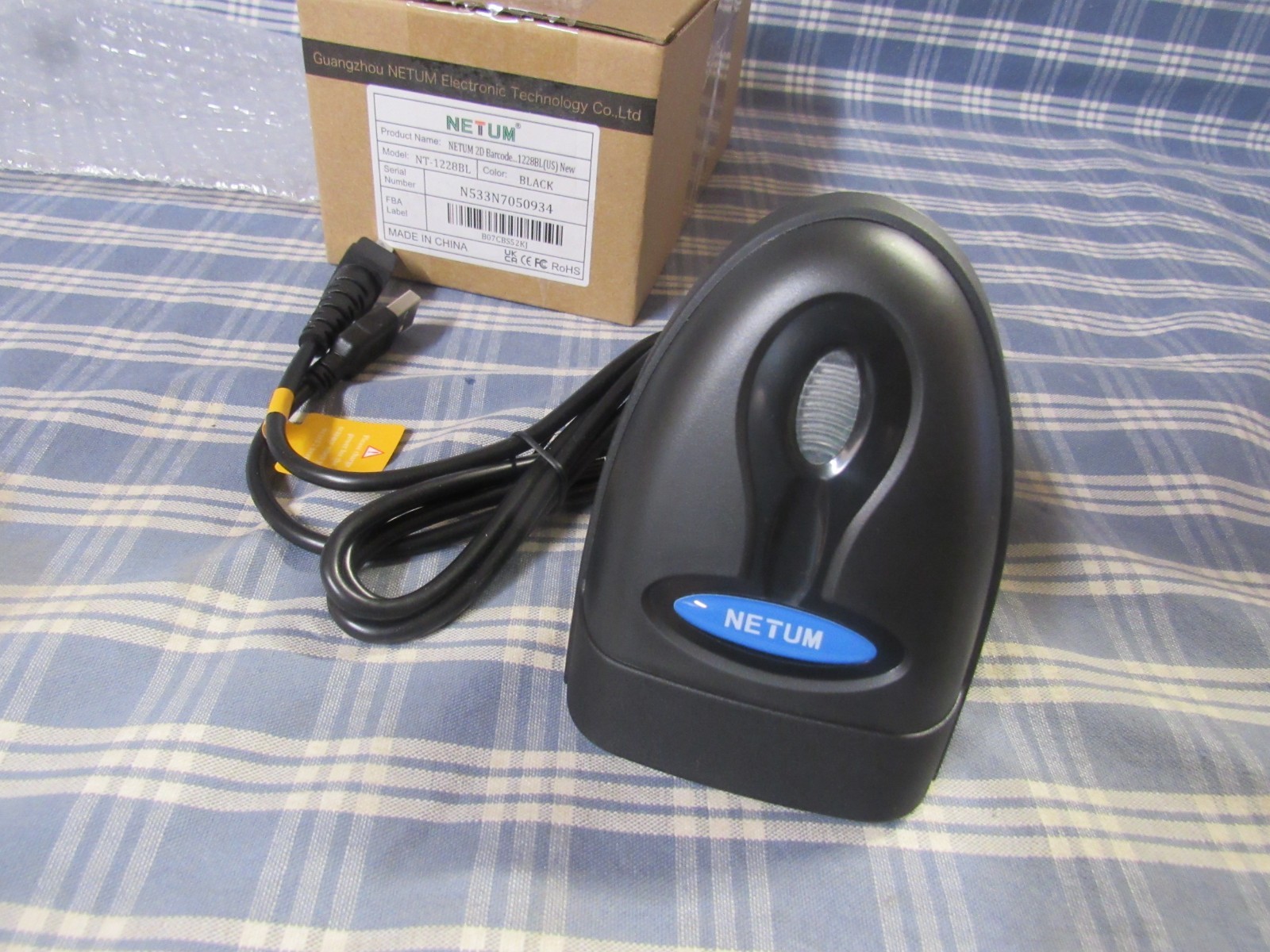 Netum NT-1228BL Bluetooth USB 2D Barcode Scanner (Open Box) FAST FREE SHIPPING.