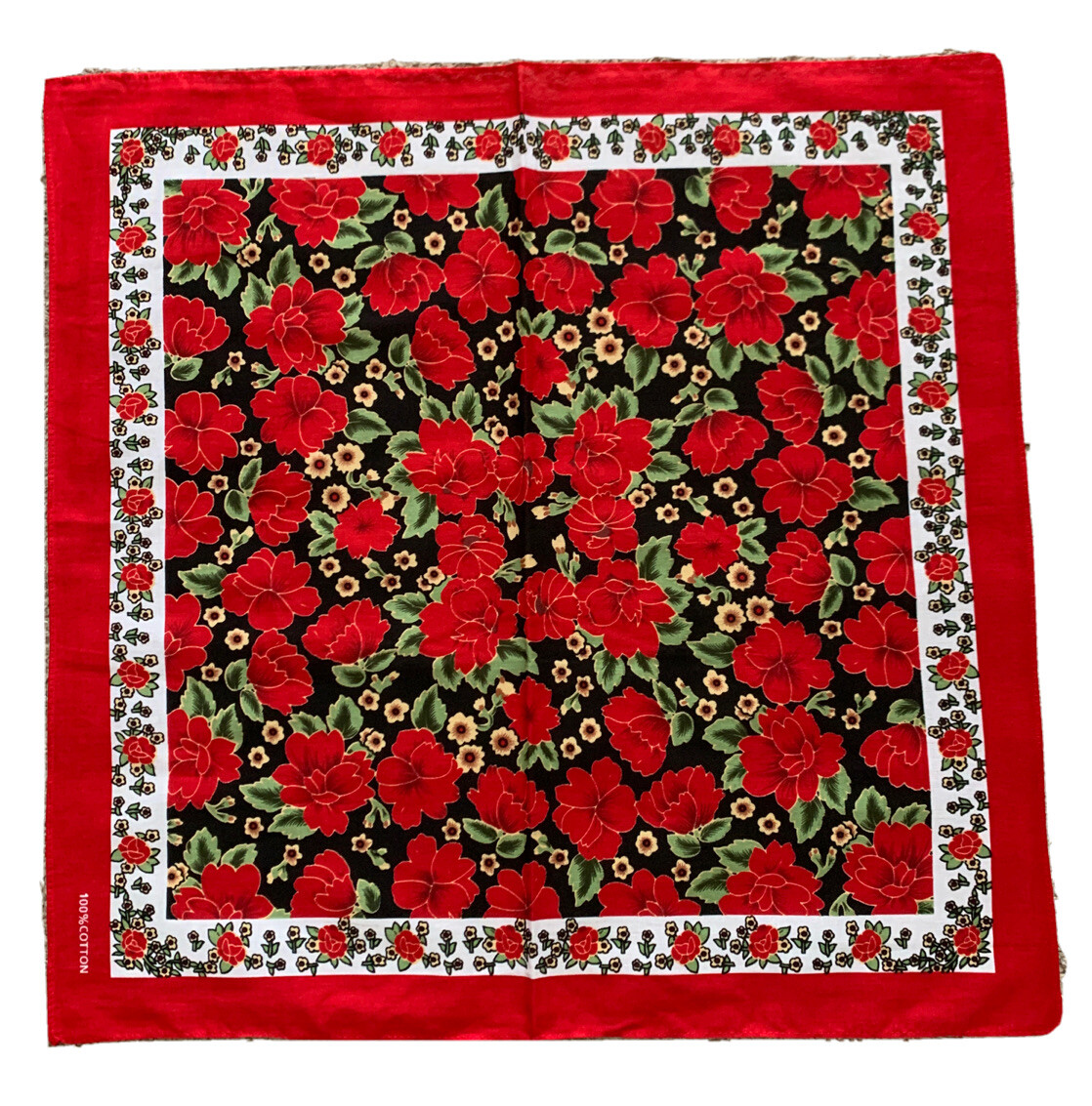 Rose Bandannas Red Flower Bandana 55cm*55cm