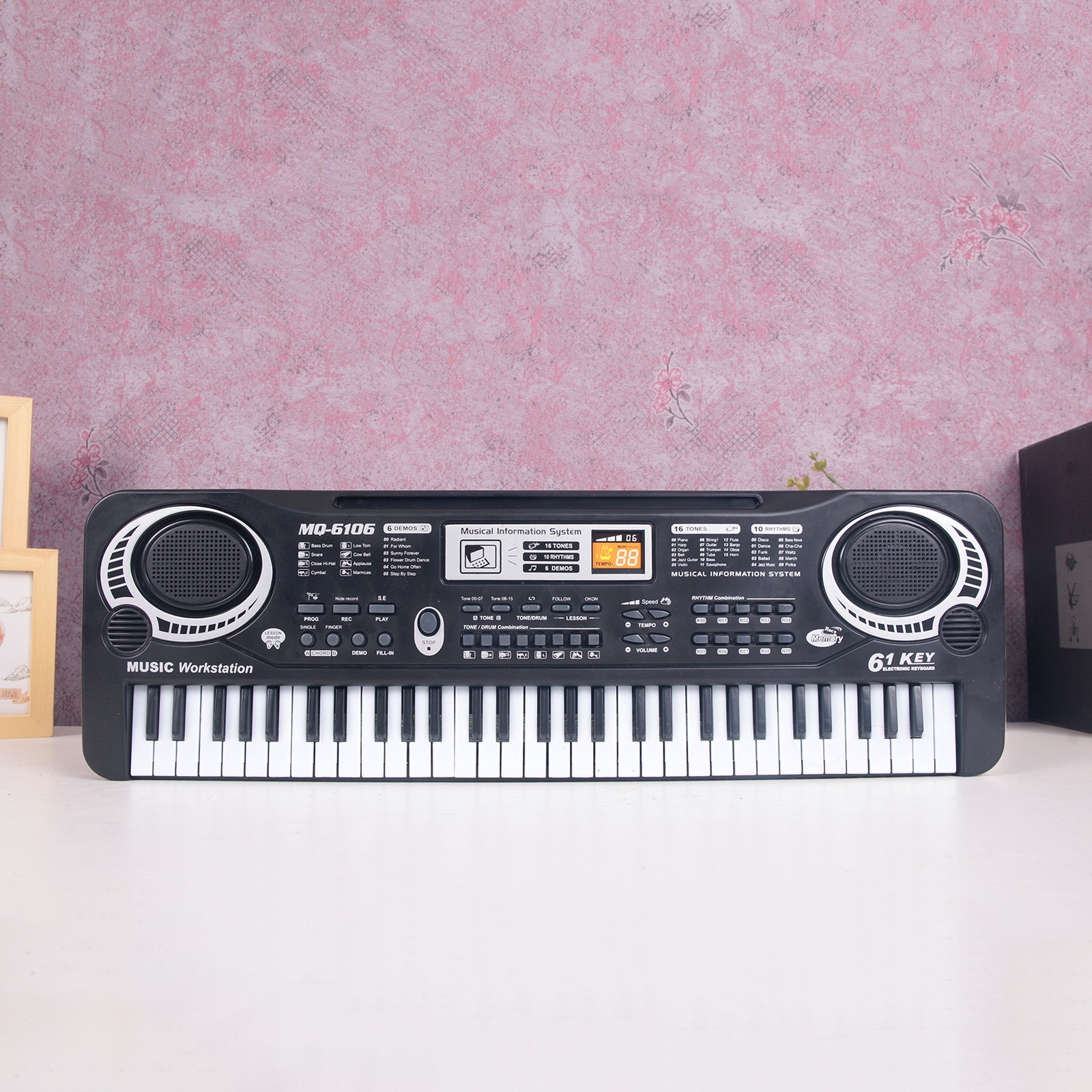 61 Keys Electronic Piano With Multiple Tones Rhythms Demos And Microphone