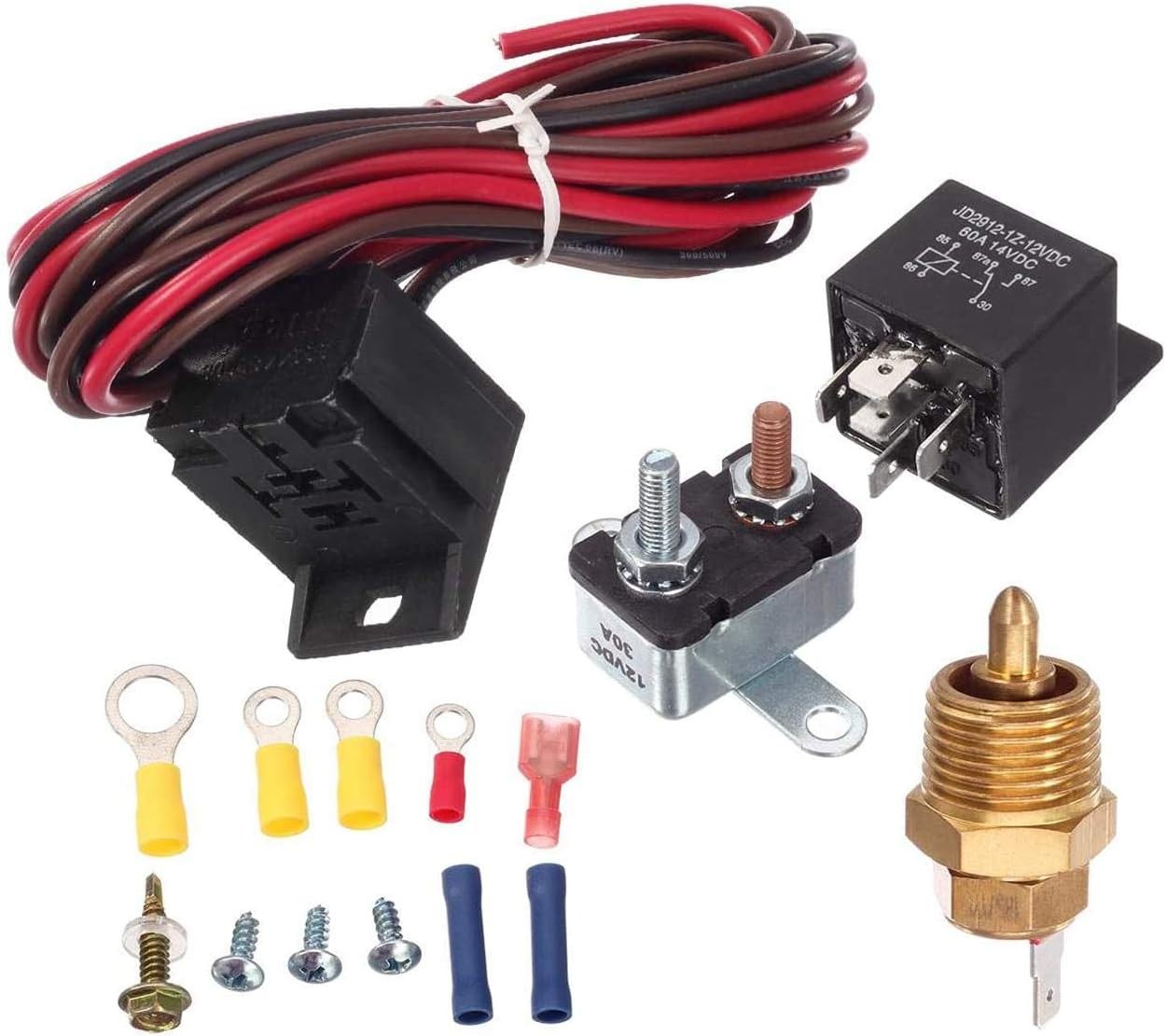 185 To 200 Degree Electric Cooling Fan Kit Thermostat Switch Temperature Fan