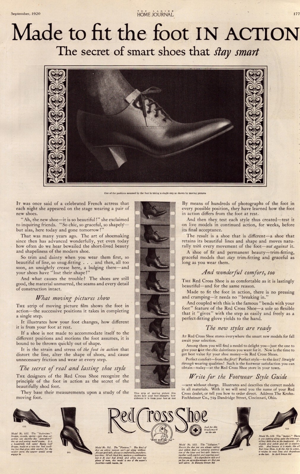1920 Red Cross Shoes Print Ad Made To Fit