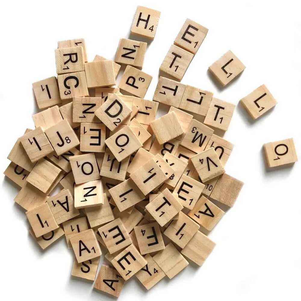 500 Pcs Wood Scrabble Tiles Letters 5 Complete Sets Of