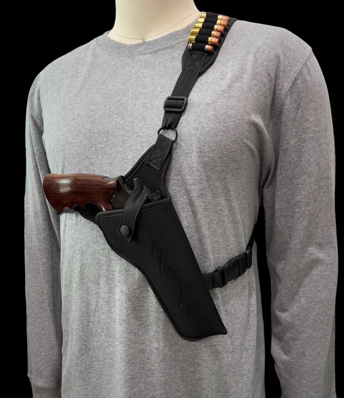 For 6.5" TAURUS TRACKER 627, Right Hand CHEST Holster with Ammo Loops