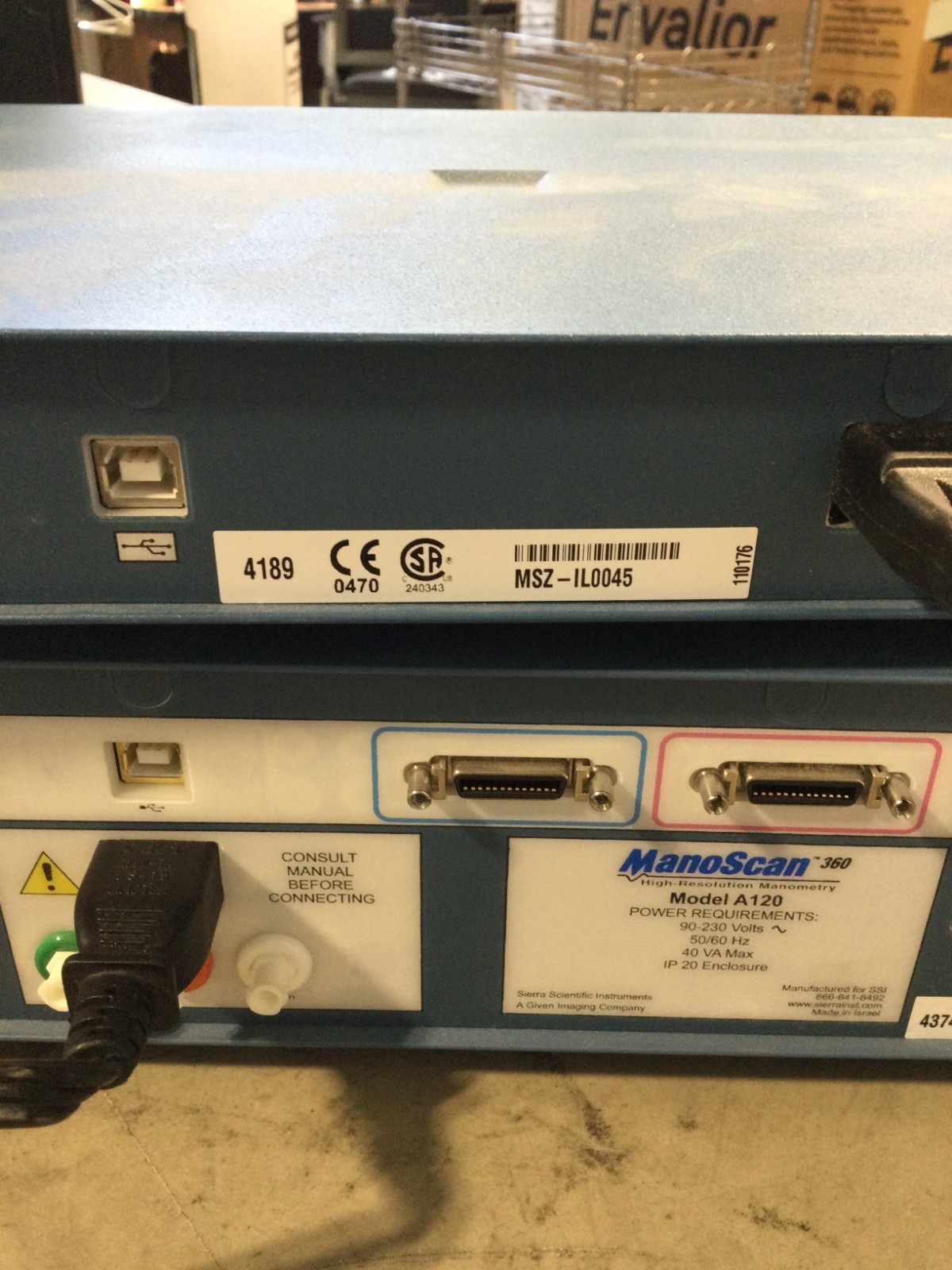 SIERRA SCIENTIFIC A200 MANOSCAN MANOMETRY SYSTEM INCLUDES MANSOCAN A120