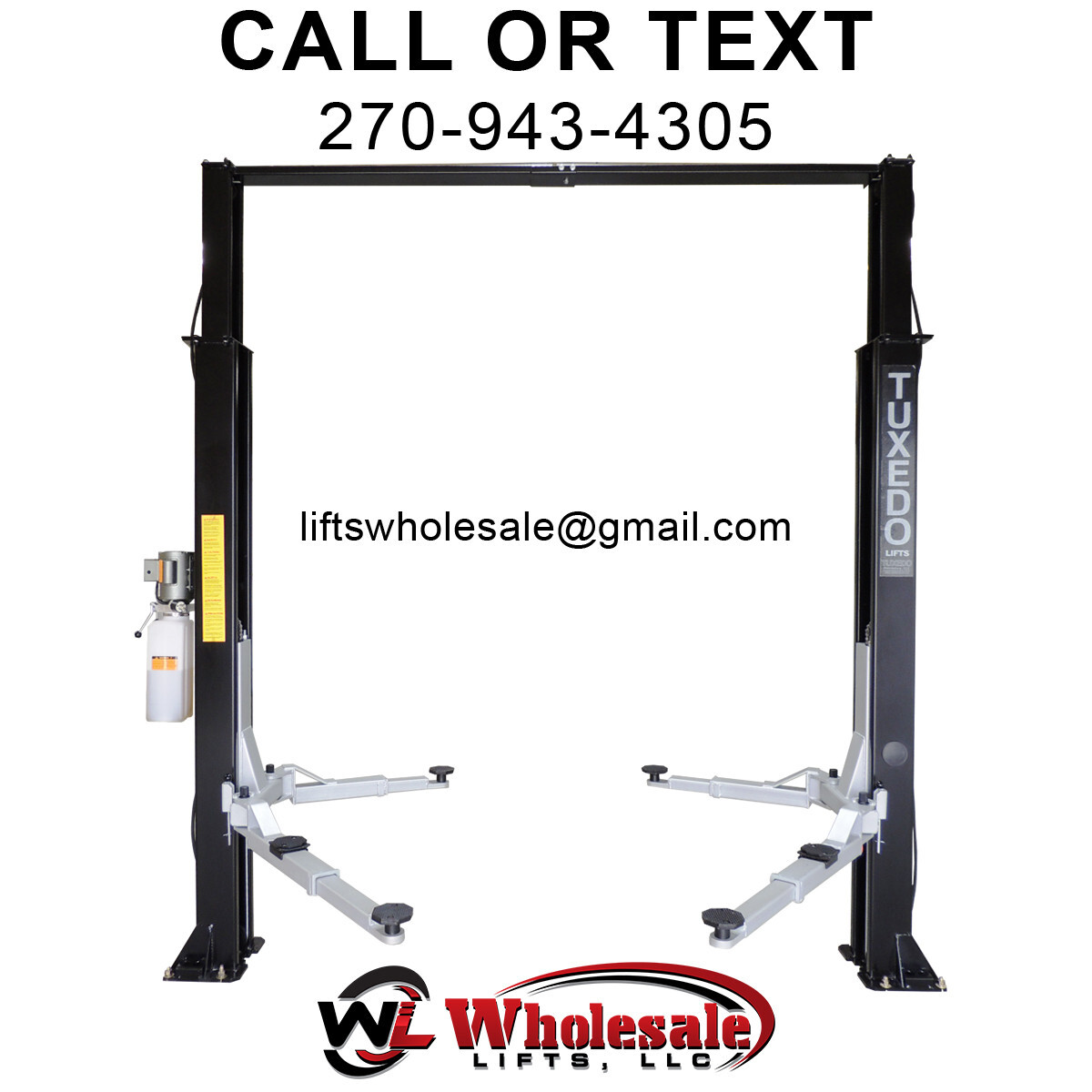 New TP9KAC-TUX 9,000 lbs. 2-Post Auto Lift - Clearfloor Model Asymmetric Arms