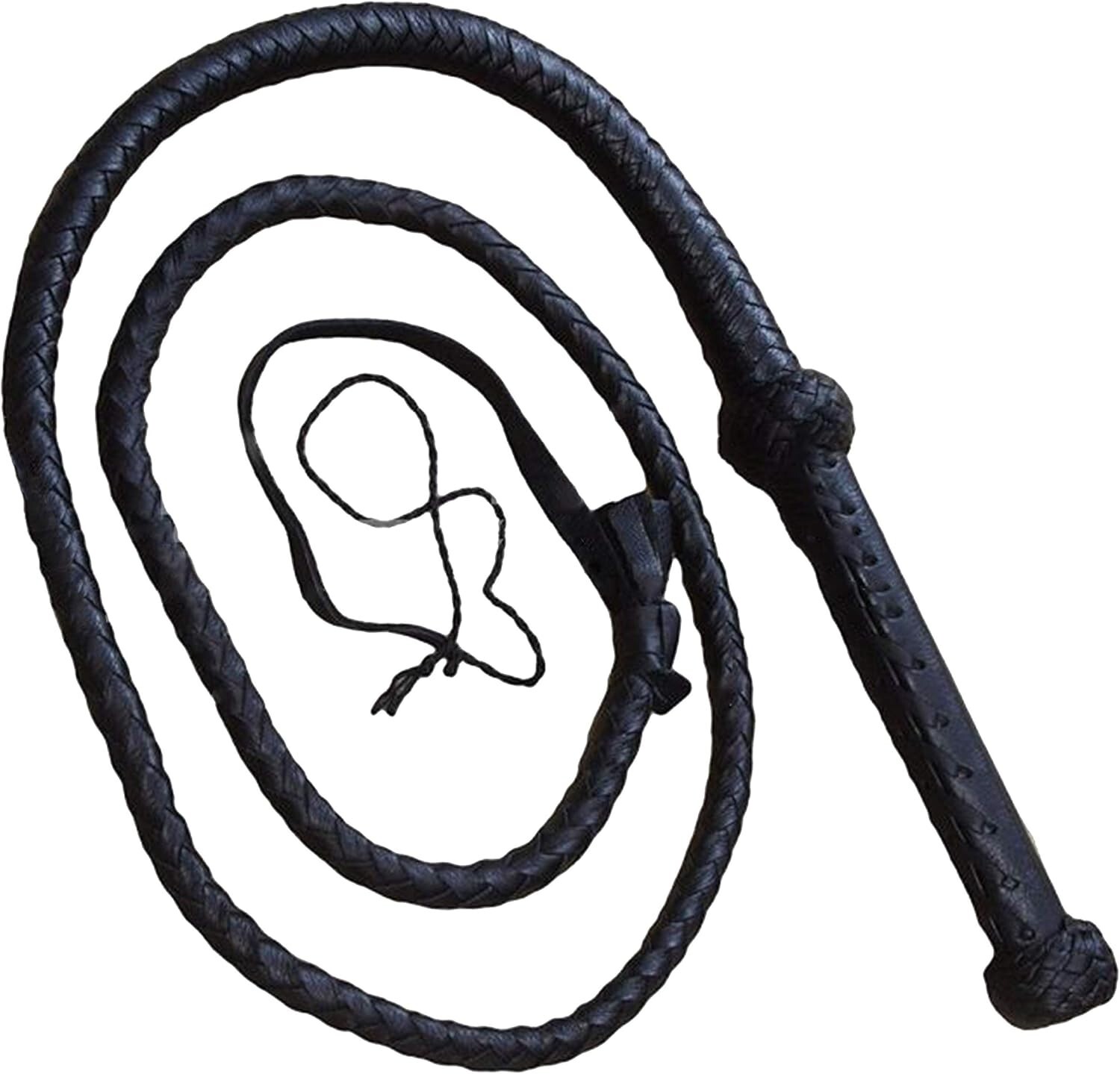 Bullwhip Indiana Jones Genuine Cowhide Leather Bullwhip - 4 Feet Long - 08 Plait