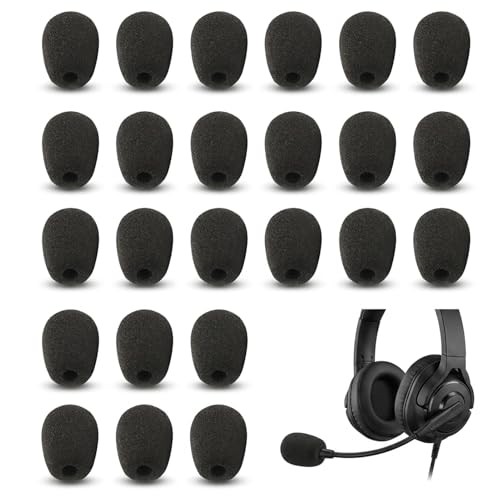 24 Pack High Density Foam Microphone Windscreen Covers, Soft Comfortable Lapel