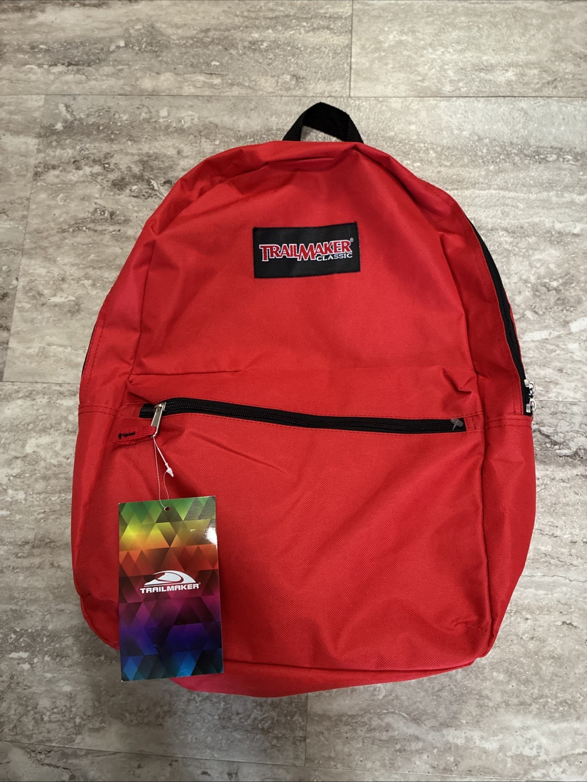 NWT Trail Maker Red Backpack Outdoors Full Zip Sports Logo Backpack