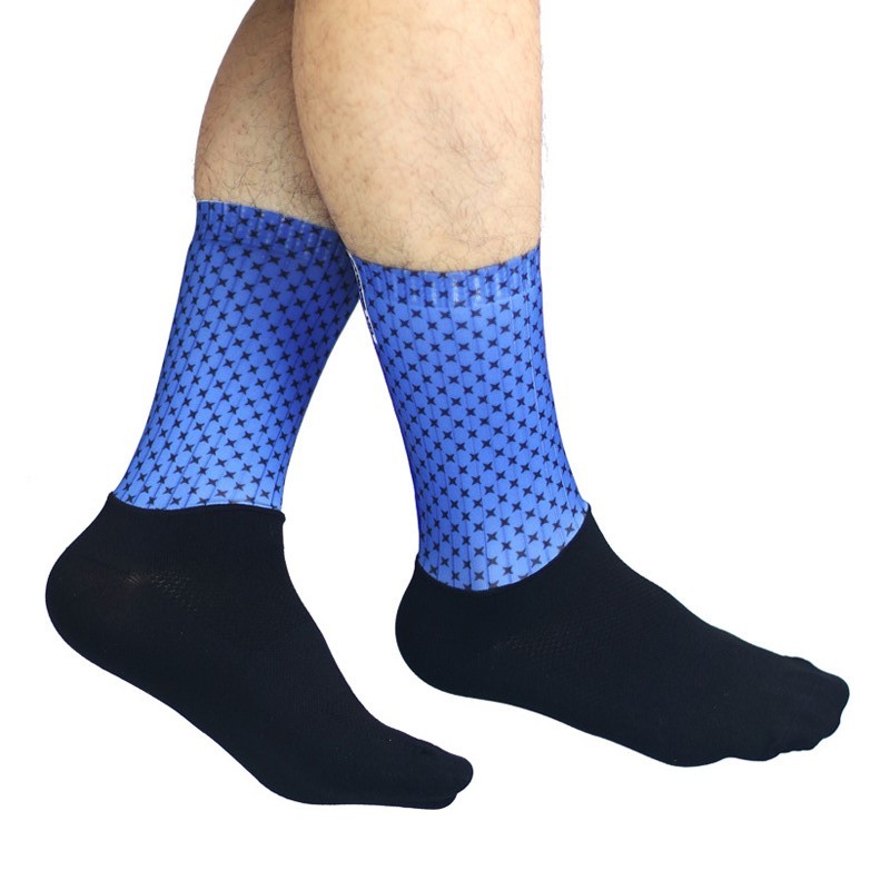Pro Road Cycling Socks Bicycle Bike Riding Sports Athletic Socks XC BMX MTB Blue