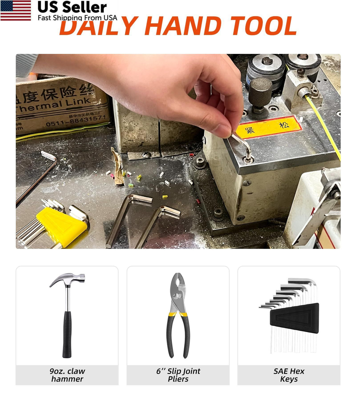 DIFFLIFE 40-Piece Tool Set - General Household Hand Kit with Plastic...