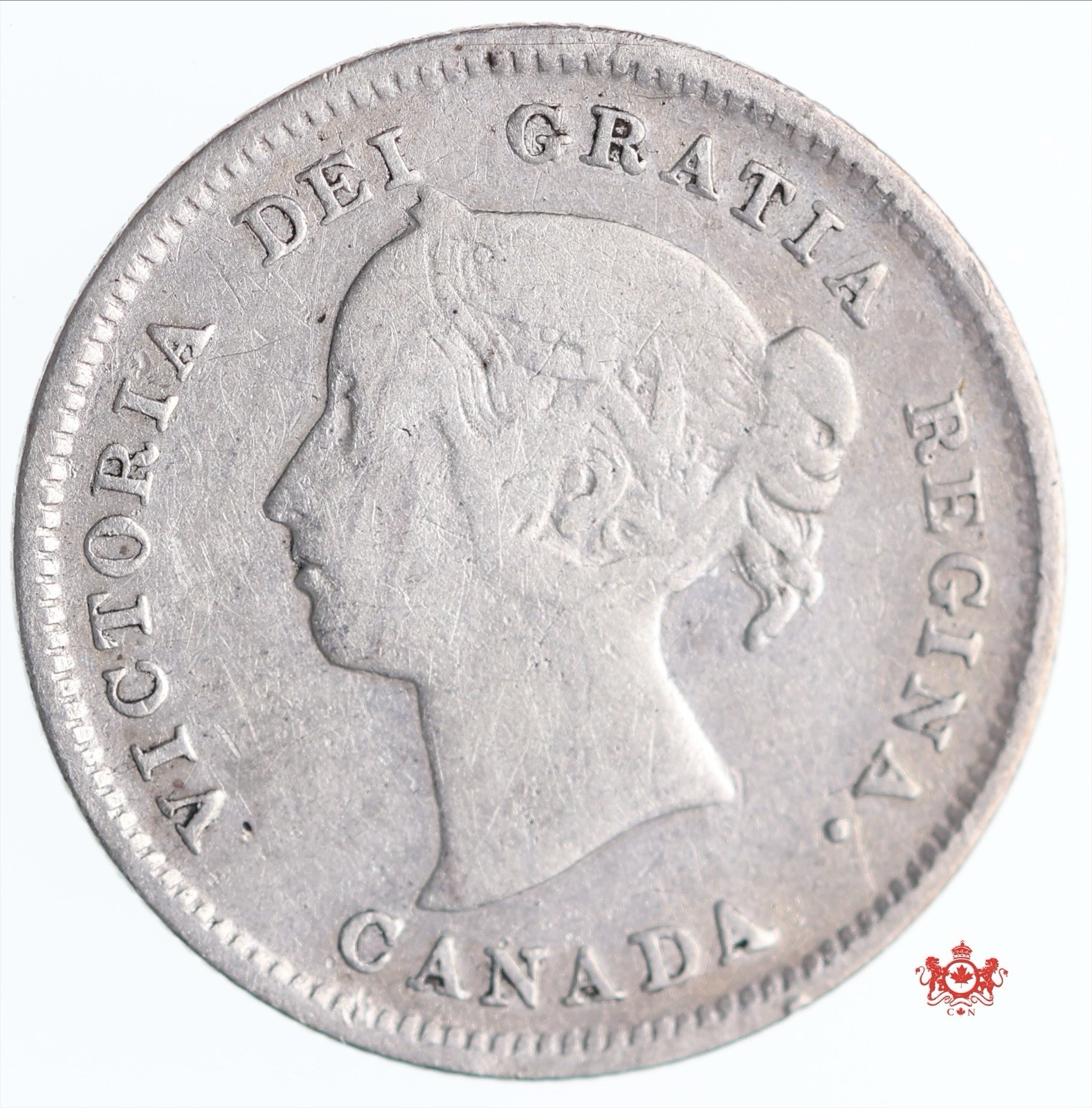 1885 Canada 5 Cents Large 5 - F/VF - Lot#12769