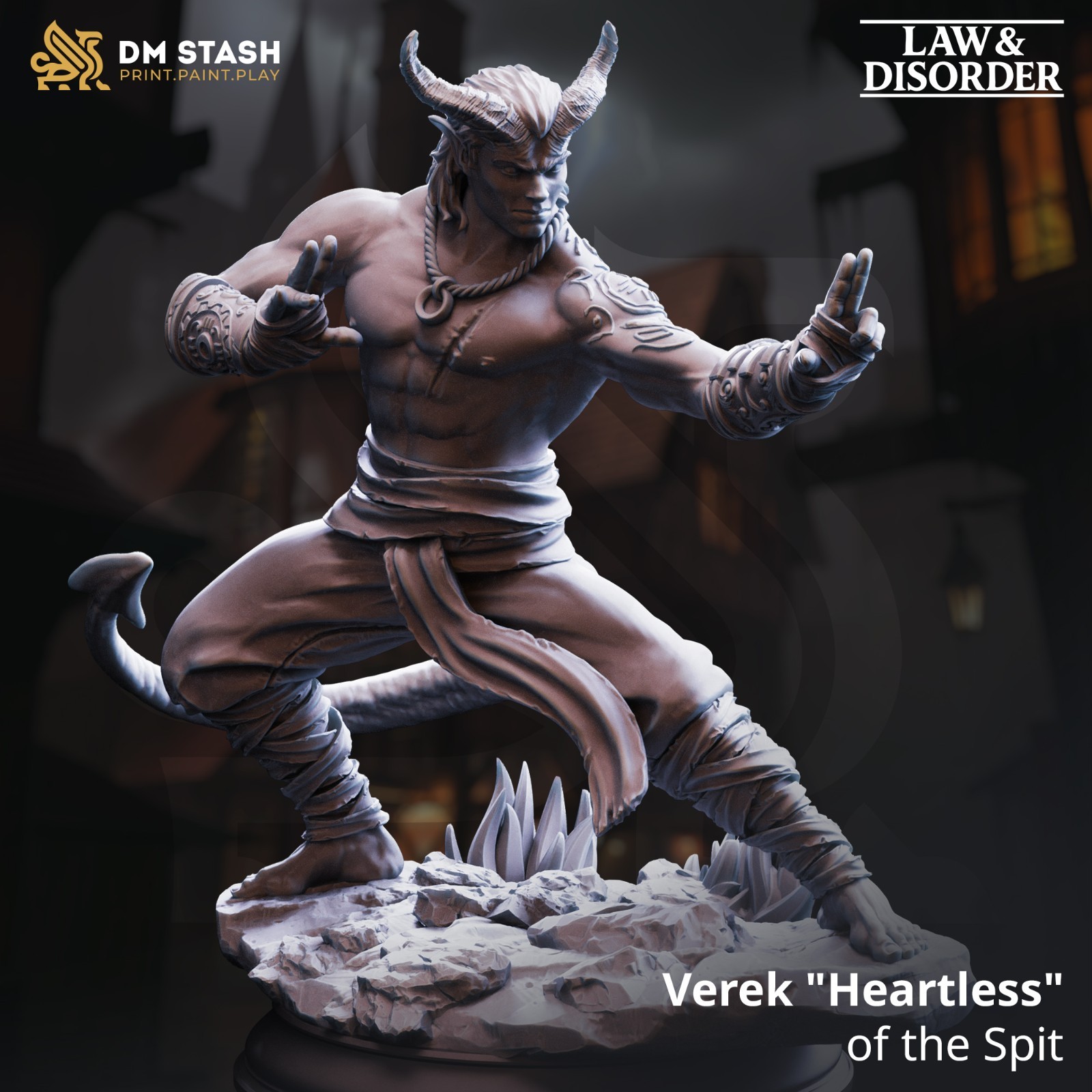 Dungeons & Dragons Tiefling Monk Miniature - Verek - DnD RPG Wargames