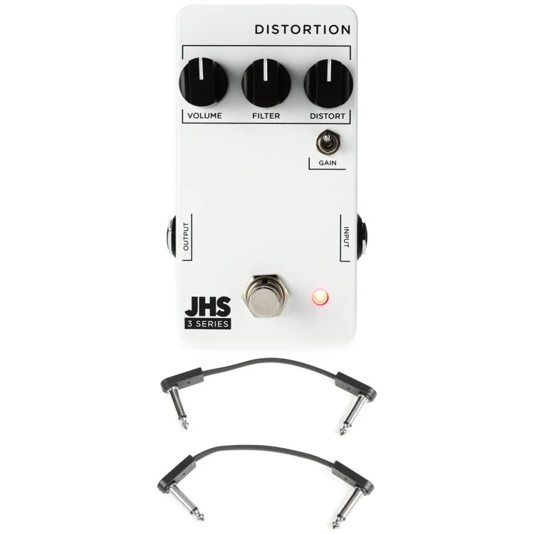 JHS 3 Series Distortion Pedal with EBS Patch Cables