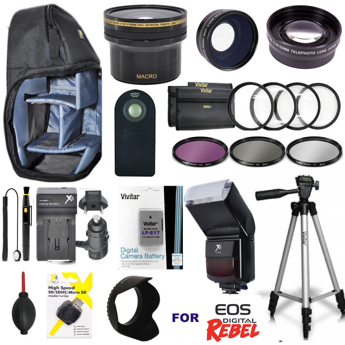 Canon EOS Rebel T7I/800D DSLR CAMERA EVERYTHING YOU NEED HD PRO ACCESSORY KIT
