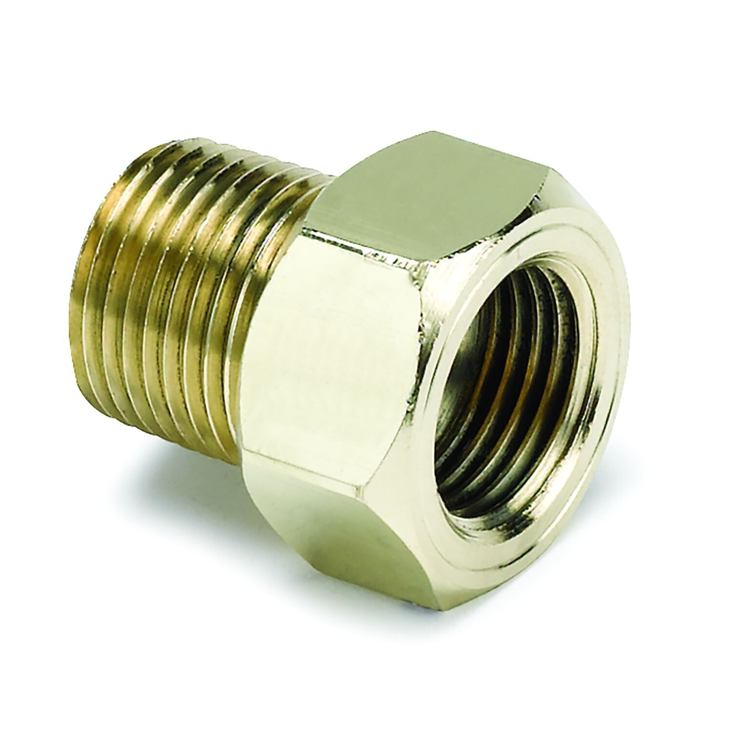 Auto Meter 2263 Fitting Adapter 3/8" NPT 5/8"-18 UNF Brass Mechanical Temp Gauge