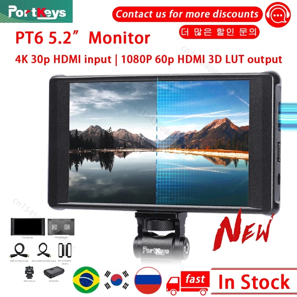 Portkeys PT6 5.2inch 4K HDMI 3D-LUT 1920x1080 On-Camera Field Video Monitor 2022