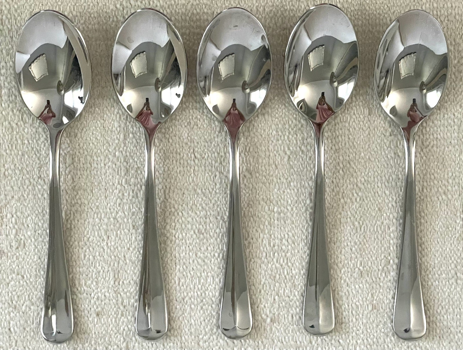5 Soup Spoons 270 Hampton Silversmiths HSV117 Stainless 18/10