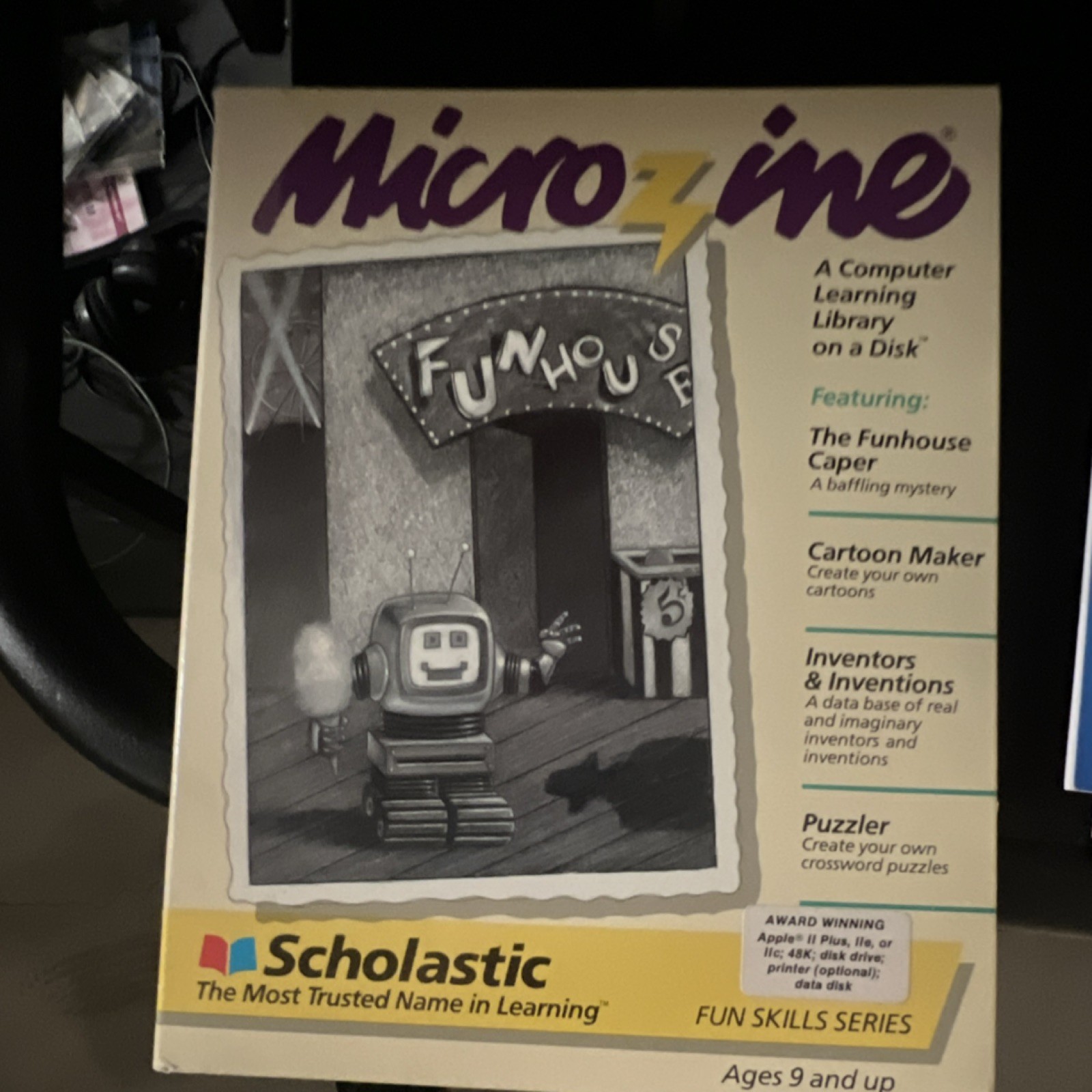 Scholastic Microzine No. 54 Funhouse Caper Brochure & Floppy Disk Vintage