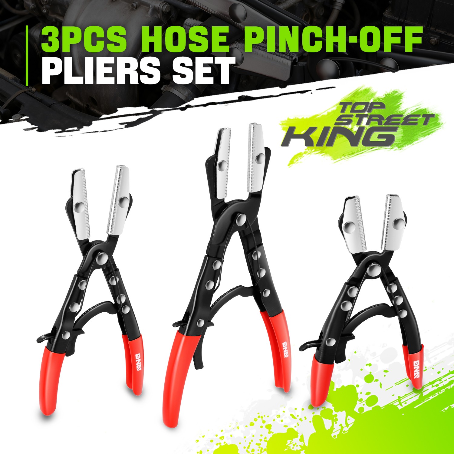 8in 10in 12in 3-in-1 Automatic Ratcheting Plier for Drain Hoses Radiator Lines