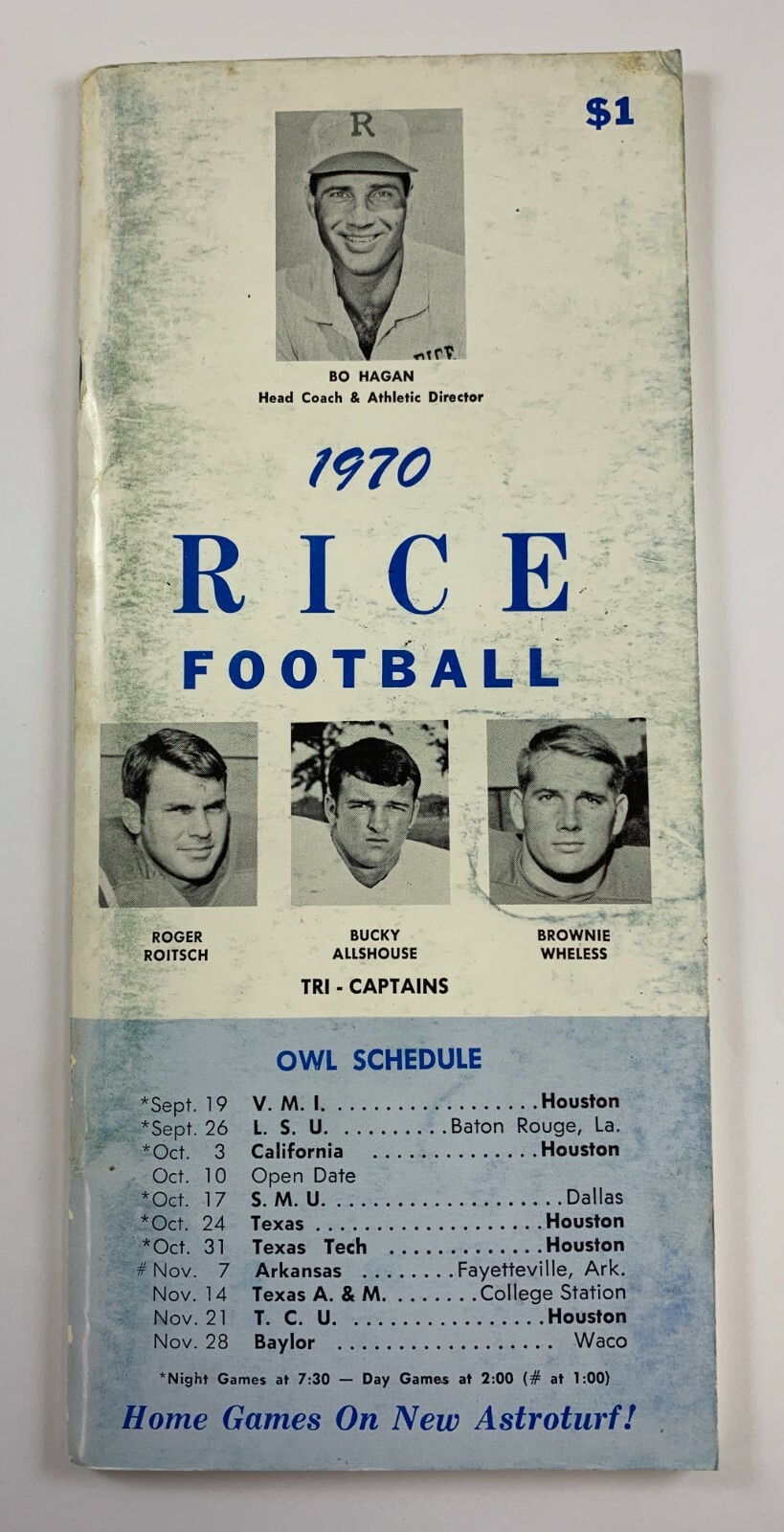 1970 Rice Football Media Guide  (MG1)