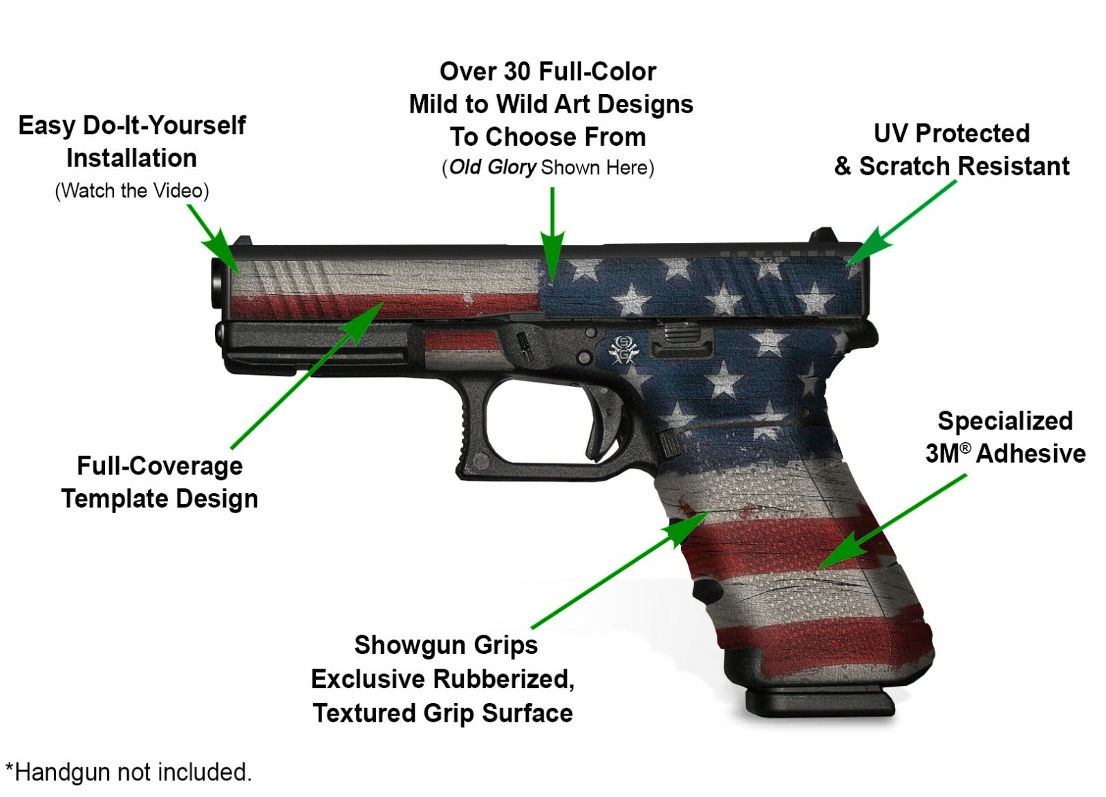 Glock 43X Decal Grip - Carbon Fiber Design