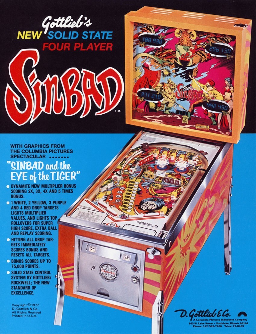 1978 Gottlieb Sinbad Pinball Machine Rubber Ring Kit