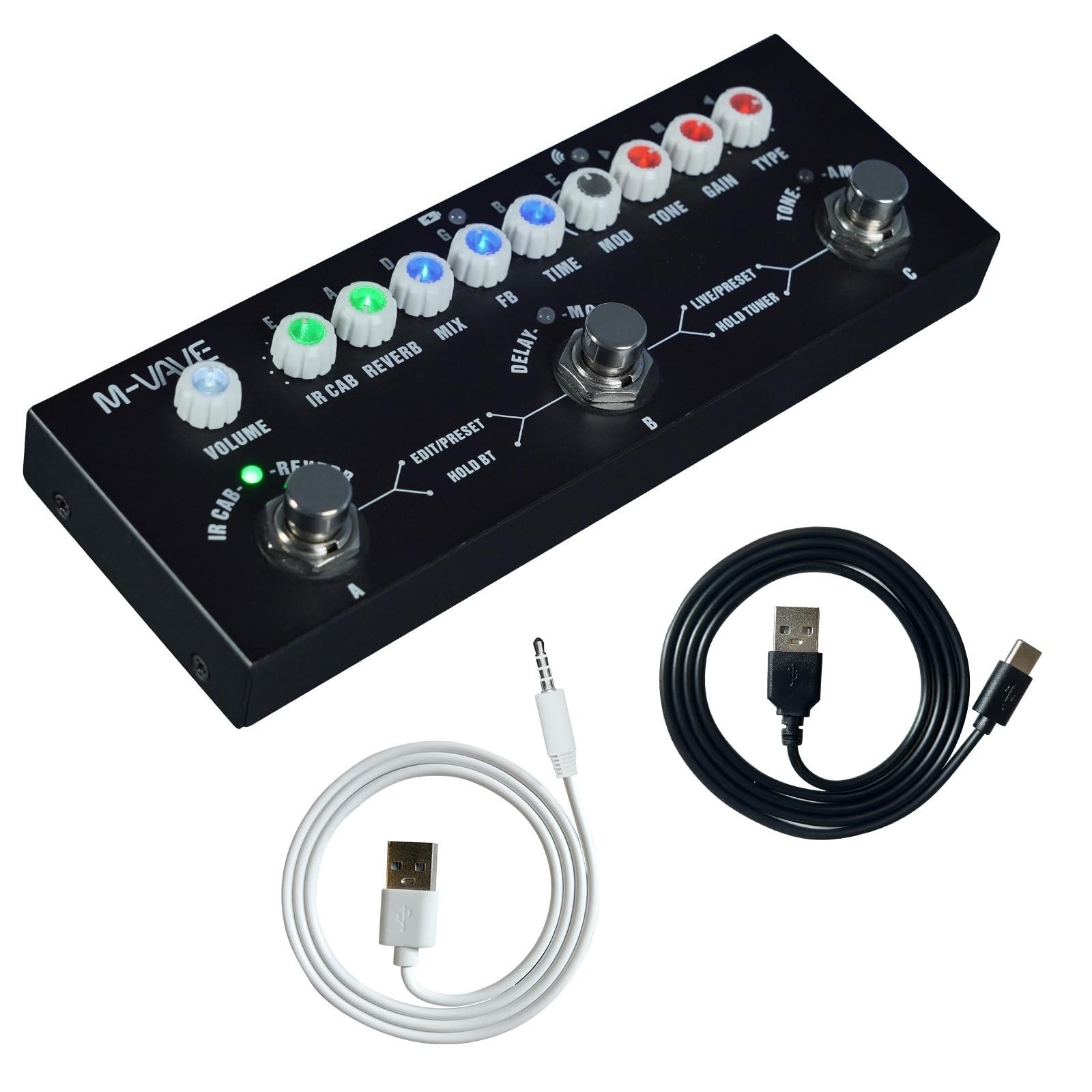 Multi Effects Guitar Pedal, Reverb Guitar Pedal, Delay, Chorus, Phaser, with IR