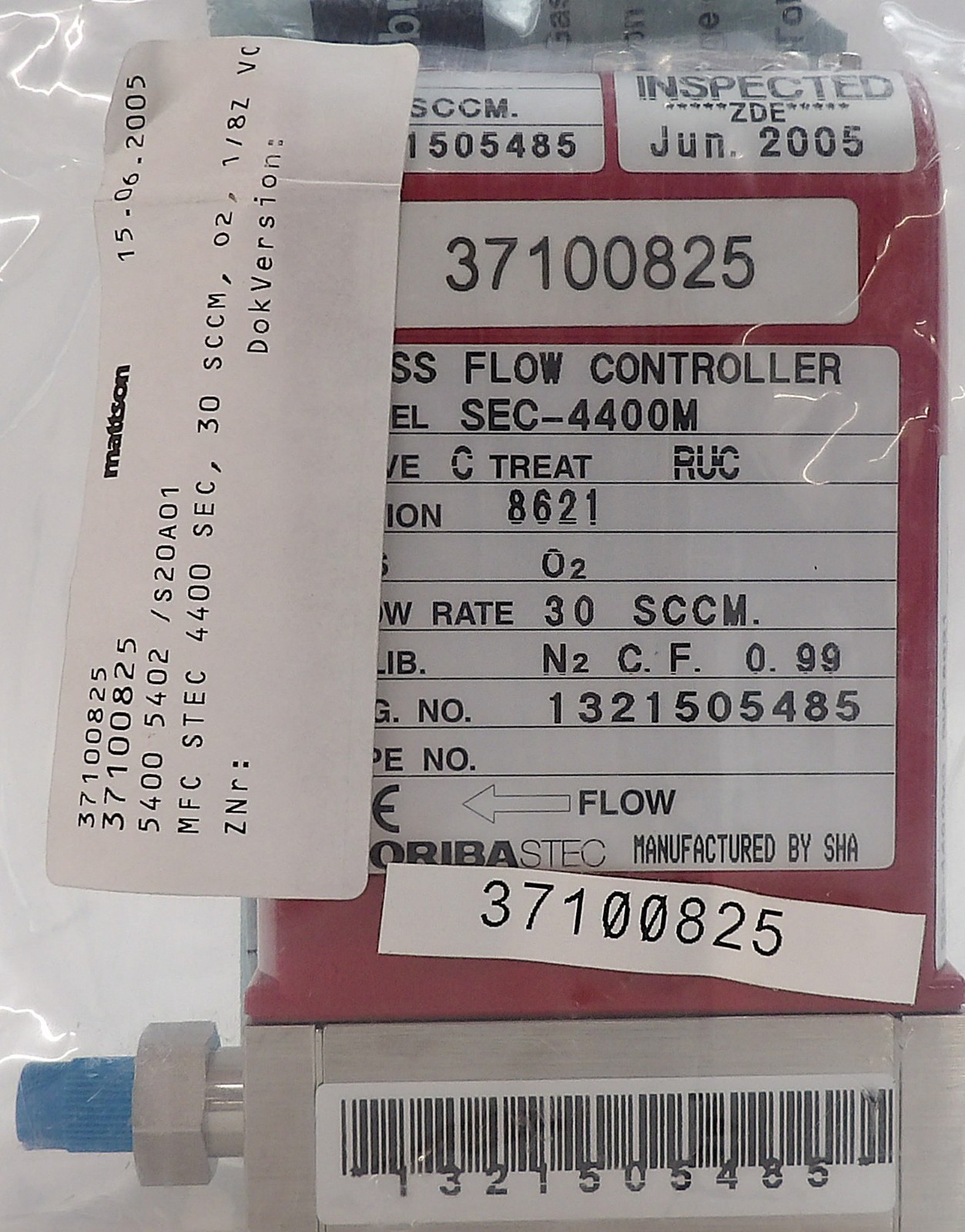 Horiba STEC SEC-4400MC Mass Flow Controller MFC Mattson Technology 37100825 New