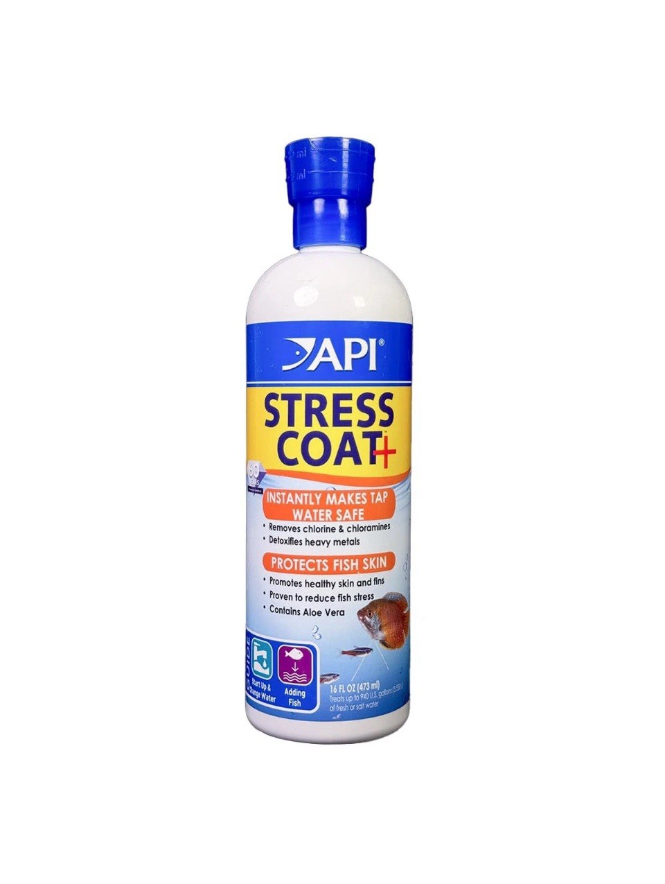API STRESS COAT Aquarium Water Conditioner 16-Ounce 16 fl oz, Multi-colored