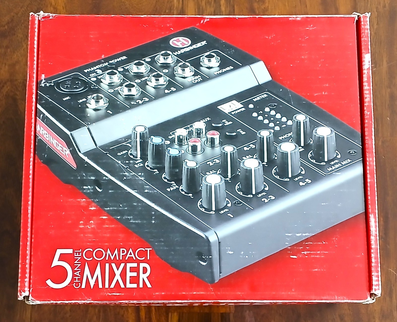 Harbinger L502 5 Channel Compact Pre-Amp Audio Mixer - Complete in Box