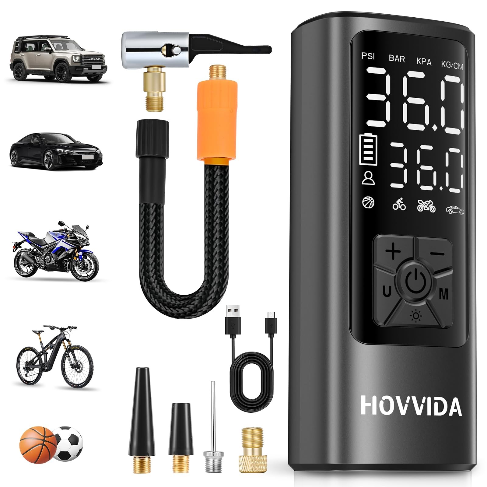 Tire Inflator Portable Air Compressor, Air Pump for Car Tires 150PSI with Dig...