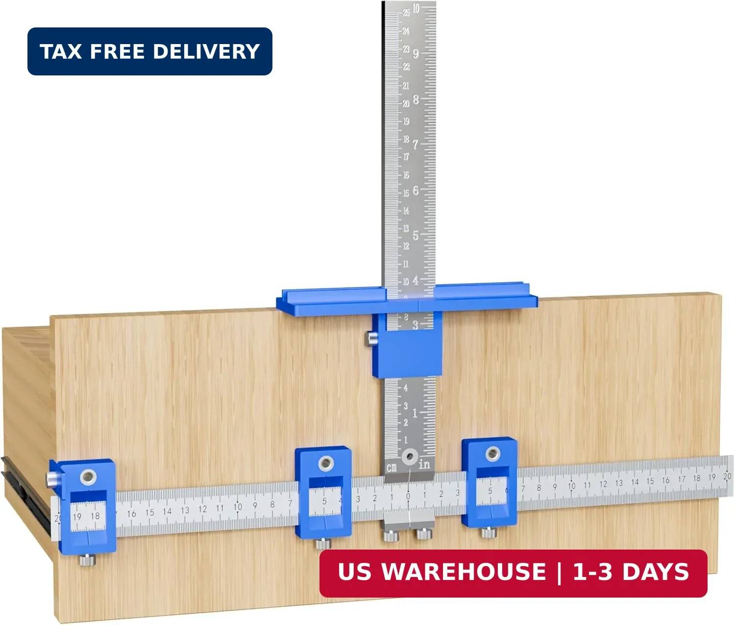 Cabinet Hardware Jig, Cabinet Handle Template with Center Punch, Double Scale Dr